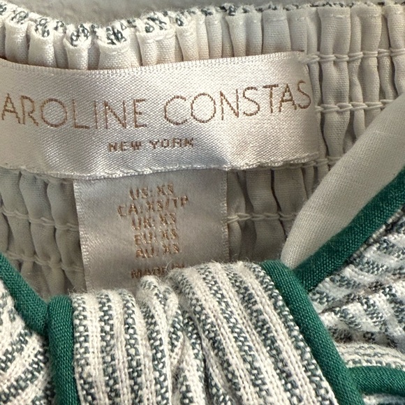 Caroline Constas Green-Trim Striped Cotton Romper - Picture 14 of 14